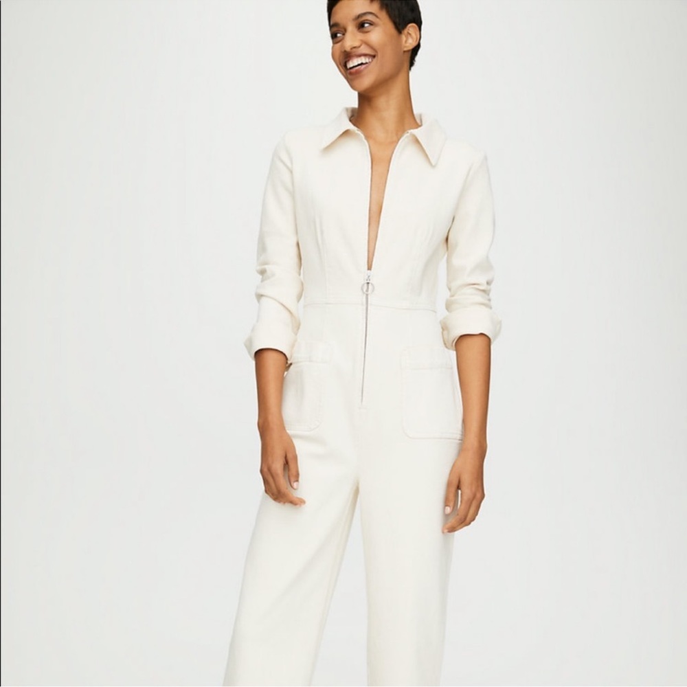 NWT Aritzia Wilfred Aubrey Jumpsuit - size 2, birch color
